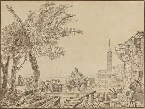 Antique European Art Drucke: View of a Port. Creator: Unknown