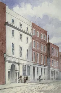 Old England Street Scenes Drucke: View of the Prerogative Will Office, Doctors Commons, City of London, 1840. Artist