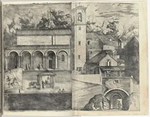 Christian Monastery Architecture Drucke: View of the Quadrant: the Main Door