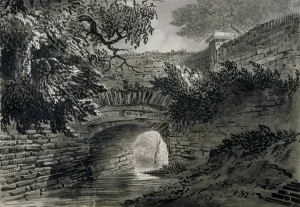 Guildhall Library Art Gallery Images Drucke: View of a section of the Serpentines drainage system in Hyde Park, London, c1817