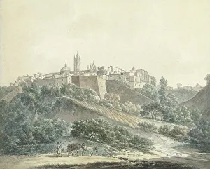 Watercolour Drawing Techniques Drucke: View of Siena, 1787. Creator: Daniel Dupré