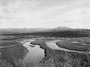 Blick auf die Stadt, Berge und Flüsse zwischen 1900 und 1930 von unbekannter Hand