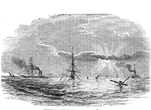 Ansicht der Wrack bei Sonnenuntergang, 1844. Künstler: Unbekannt.