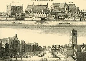 River Thames Landscape Photography Drucke: Two Views of Westminster, (1881). Creator: Unknown