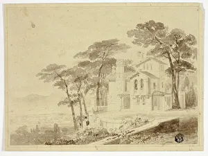 Naples Italy Landscape Drucke: Villa in Naples, n.d. Creators: Unknown, Thomas Allom