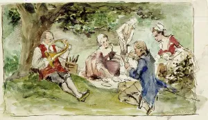 Wohnhaus am Quellbach, Sportunterricht im Jahr 1889-1900 von Albert Edelfelt
