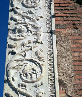 Pompeii Architecture Drucke: Detail of vine-scrolls on the building of Eumachia, Pompeii, 1st century