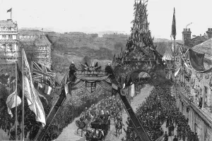 Besuch des Prinzen von Waldeck in Bournemouth, Die königliche Prozession unter dem ... 1890. Ersteller: unbekannt