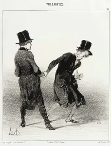 Men In Top Hats Drucke: Vous mon ami! comment vous savez... 1842. Creator: Honore Daumier