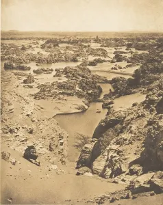 Vue des Ritter von der zweiten Wasserfälle, genommen vom Gipfel von Jebel Abkirch am 24. März