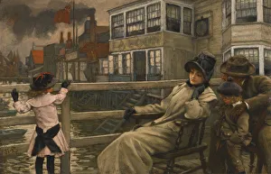 Childhood Portrait Painting Drucke: Waiting for the ferry