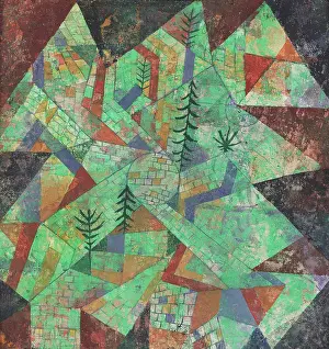 Entartete Kunst Images Drucke: Wald Bau (Forest construction), 1919. Creator: Klee, Paul (1879-1940)