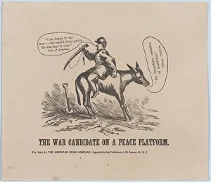 Black And White Satire Art Drucke: The War Candidate on a Peace Platform, 1864. 1864. Creator: Anon