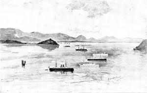 British Royal Navy Ships Drucke: The War in Eastern Asia: before the attack on Wei-Hai-Wei, 1895. Creator: Unknown