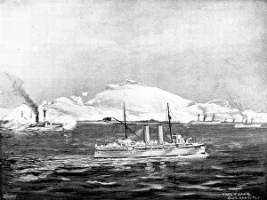 British Royal Navy Ships Drucke: The War in Eastern Asia: attack on Wei-Hai-Wei, 1895. Creator: George Meisenbach