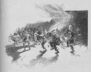 Monochrome War Images Drucke: The Warriors Danced the War-Dance, 1902