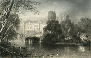 Warwickshire Tourist Attractions Drucke: Warwick Castle, c1870
