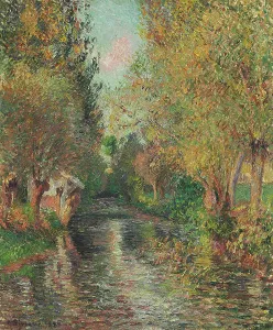 Drucke von Das Waschhaus in Bazincourt, 1884. Privatsammlung Camille Pissarro Drucke: Das Waschhaus in Bazincourt, 1884. Künstler: Pissarro, Camille (1830-1903)