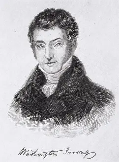 Washington Irving Portrait Drucke: Washington Irving, 1894. Creator: Unknown