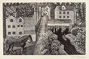 Die Wassermühle, um 1935. Künstler: Eric Ravilious