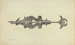 Graphite On Paper Artwork Drucke: Weather Vane - Scroll with Index, c. 1938. Creator: Helen Hobart