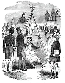 British Sportsmen Drucke: Weighing on the ground, 1844. Creator: Unknown