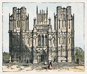 Wells Cathedral Drucke: Wells, c1910