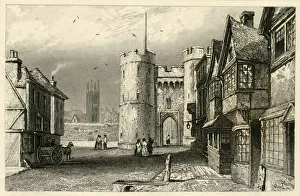 Canterbury Drucke: West Gate, Canterbury, Kent, um 1845. Ersteller: Unbekannt.