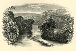 Monochrome Landscape Art Drucke: On the Wharfe, c1890. Creator: Unknown