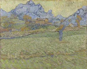Vincent Van Gogh Landscape Drucke: Wheat fields in a mountainous landscape, 1889