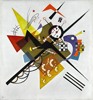 Drucke von Auf Weiß II, 1923. In der Sammlung des Musées nationaux d'art moderne, Centre George-Pompidou zu Paris Abstrakte Kunst Drucke: Am Weißen II, 1923