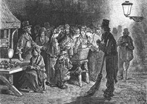 Victorian Era Social Class Drucke: Whitechapel Refreshments, 1872. Creator: Gustave Doré