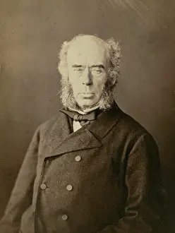 Drucke von Whitworth, Erfinder des Reihenkanons, 1861-1869. Portrait des britischen Ingenieurs und Industriellen Joseph Whitworth (1803-1887), Erfinder der Whitworth-Karabiner Industrielle Drucke: Whitworth, Erfinder des Reihenkanons, 1861-1869. Creator: Nadar