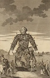 Celtic Mythology Images Drucke: Wicker man, 1781. Creator: Anonymous