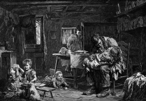 Black And White Portrait Paintings Drucke: The Widower, 1882