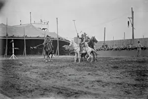 Black And White Polo Photos Drucke: Wild West Polo, Coney Isl. between c1910 and c1915. Creator: Bain News Service