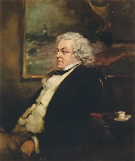 Sir John Gilbert Artwork Drucke: William Makepeace Thackeray 1811-1863, c1850, (1942). Creator: Sir John Gilbert