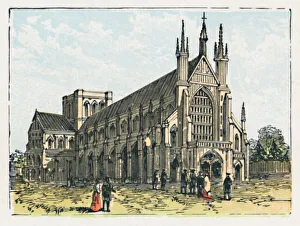 Gothic Buildings In England Drucke: Winchester, c1910