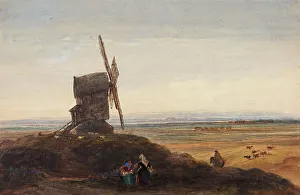 David Cox The Elder Paintings Drucke: A Windmill, c1830s. Creator: David Cox the Elder
