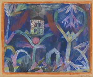 German Watercolour Art Drucke: Window in the Garden