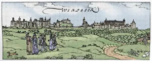 Colourised Black And White Print Drucke: Windsor Castle, (1902)