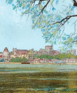 Berkshire Landmarks Drucke: Windsor Castle from the Thames, c1902