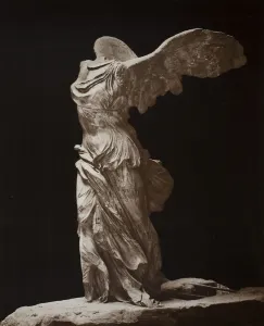 Albumen Silver Print Art Drucke: Winged Victory of Samothrace (Victoire de Samothrace), 1860s. Creator: Unknown