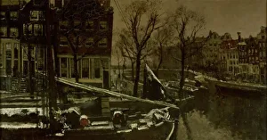 Low Countries Oil Painting Drucke: Winter in Amsterdam, c.1900-c.1901. Creator: George Hendrik Breitner