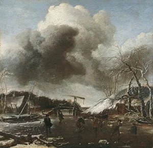 Heritage Art Netherlands Europe Drucke: Winter Landscape, unknown date. Creator: Jan van de Cappelle