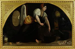 Allegory Of Good And Evil Drucke: The witch, First Half of 16th cen. Creator: Dossi, Dosso (ca. 1486-1542)