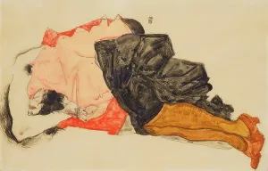 Drucke von Frau, die ihr Gesicht verhüllt, 1912. Privatsammlung Egon Schiele Drucke: Frau mit verborgenem Gesicht, 1912. Künstler: Schiele, Egon (1890-1918).