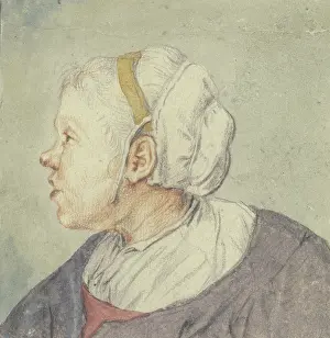 Drucke von Frauens Kopf mit einem kleinen Hut Cornelis Dusart Drucke: Frauens Kopf mit einem kleinen Hut