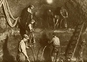 British Civil Engineering Projects Drucke: At Work on the New Mersey Tunnel, c1930. Creator: Unknown