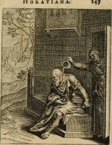 Otto Van Veen Drucke: Xanthippe leert ein Becken über Sokrates ausleeren